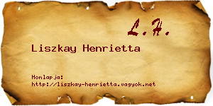Liszkay Henrietta névjegykártya